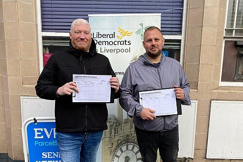 Craig and Kevin outside the Post Office