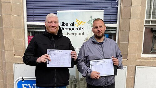 Craig and Kevin outside the Post Office